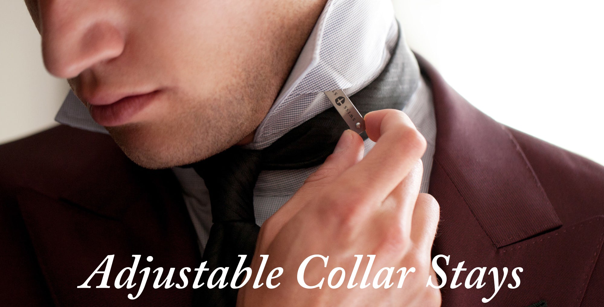 Stainless Steel Adjustable Collar Stays swissstays Stainless Steel Adjustable Collar Stays swissstays